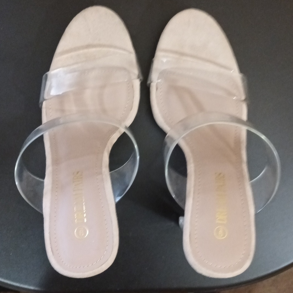 New Women's Size 9 Dream Pairs Clear Slip On Heels - Picture 4 of 6